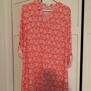 Crown & Ivy Coral Dress 3/4 Sleeves